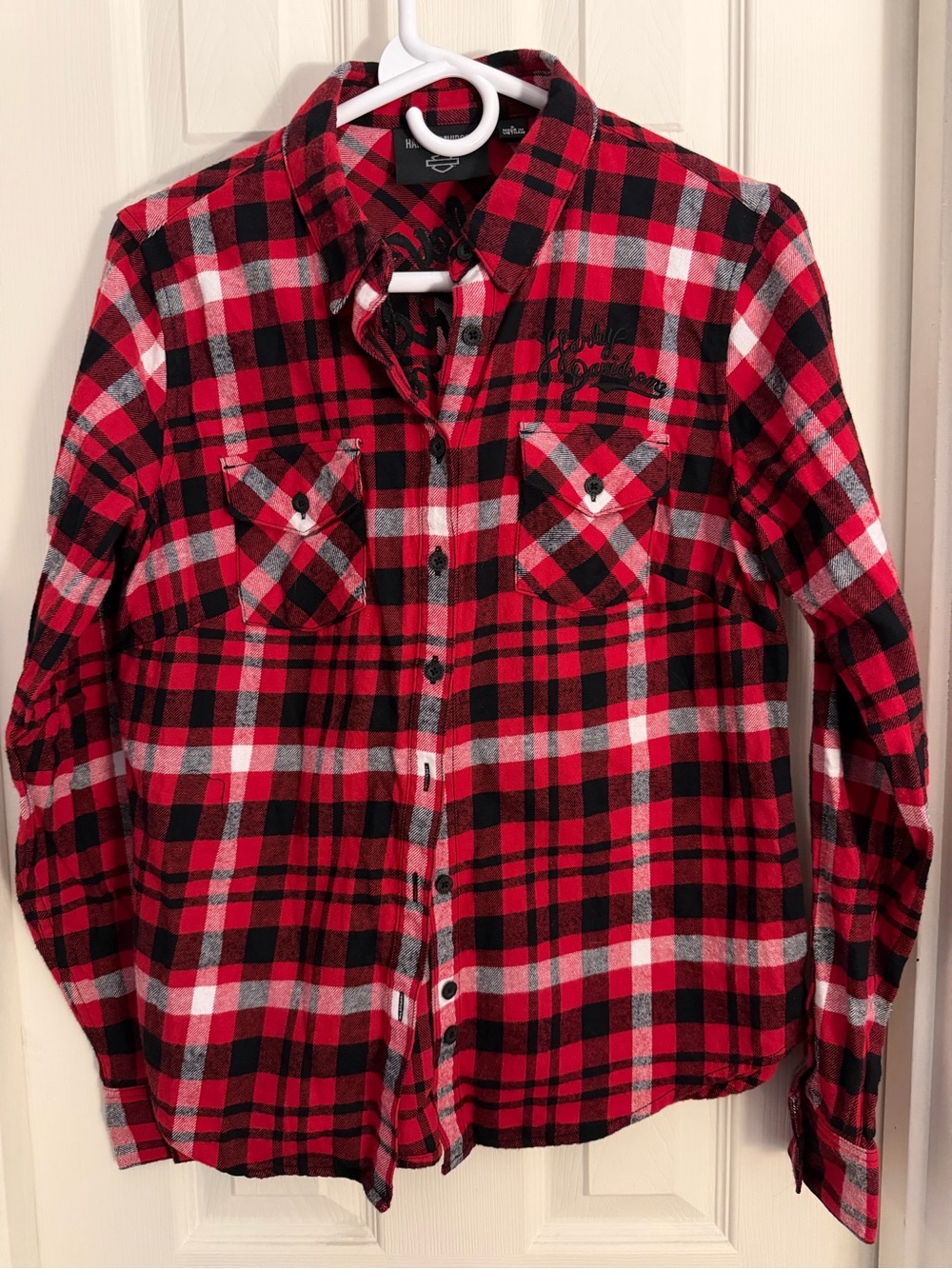 Harley-Davidson Red and Black Plaid Shirt